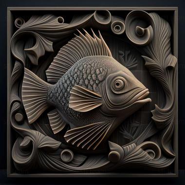 3D model Gnatonem Peters fish (STL)